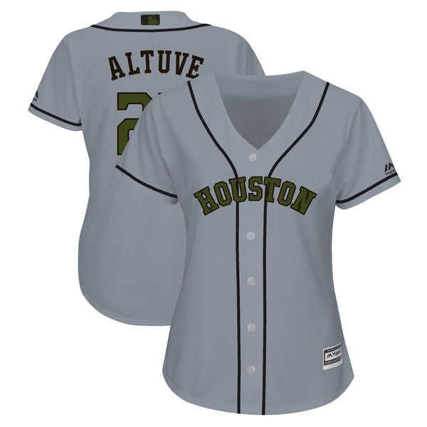 Jose Altuve Houston Astros gray jersey