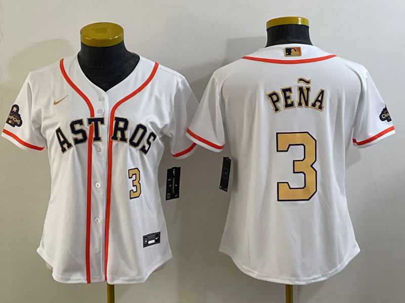 Jeremy Pena Houston Astros white Gold Collection jersey