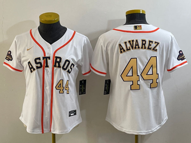 Yordan Alvarez Houston Astros white Gold Collection jersey