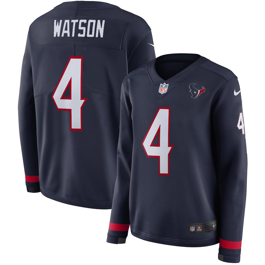 Deshaun Watson NavyTherma Long Sleeve Houston Texans jersey