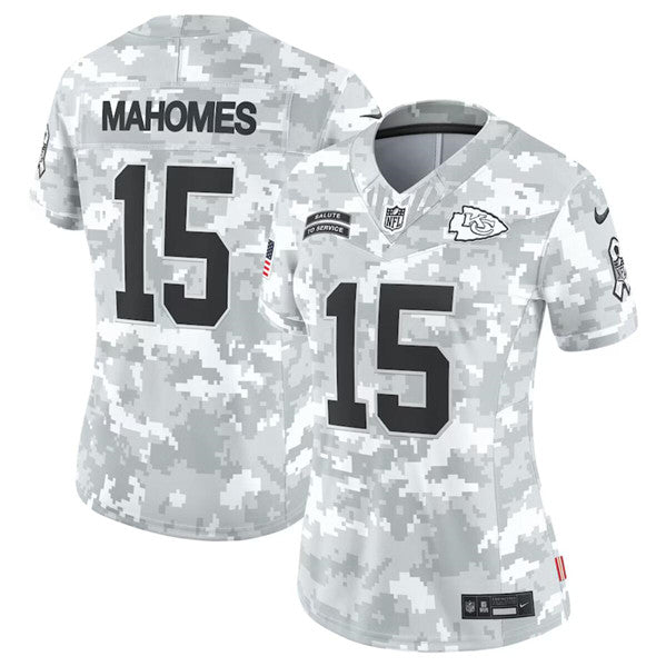 Patrick Mahomes Arctic Kansas City Chiefs camo Salute To Service jersey
