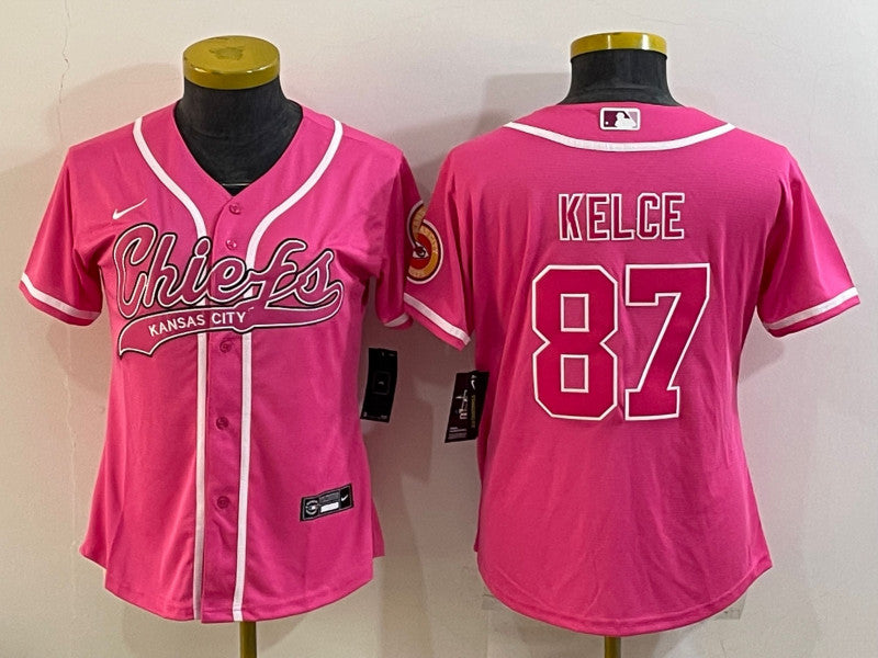 Travis Kelce Kansas City Chiefs pink jersey