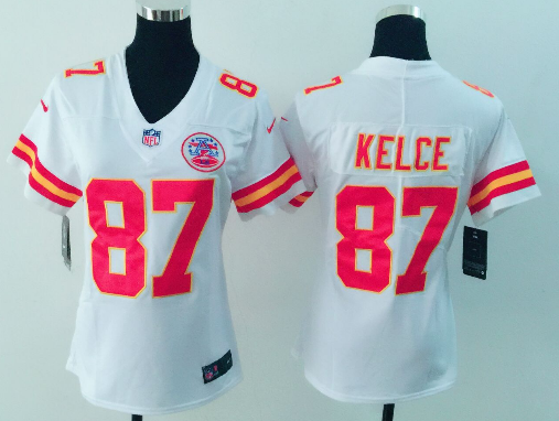 Travis Kelce Kansas City Chiefs white jersey