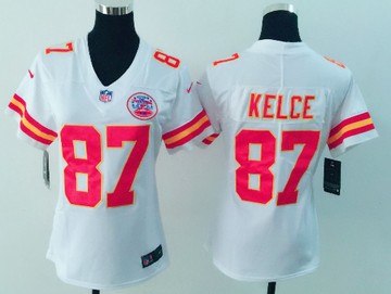Travis Kelce Kansas City Chiefs white jersey