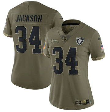 Bo Jackson Las Vegas Raiders olive Salute To Service jersey