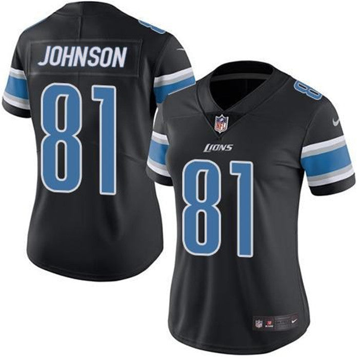 Calvin Johnson Detroit Lions black jersey