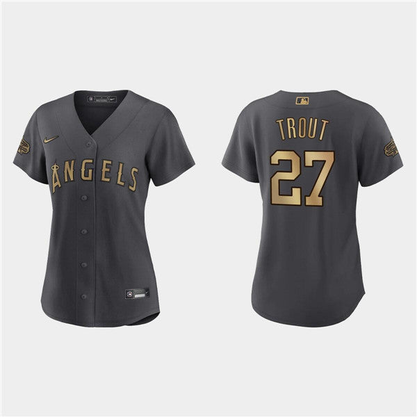 Mike Trout Los Angeles Angels charcoal All-Star jersey