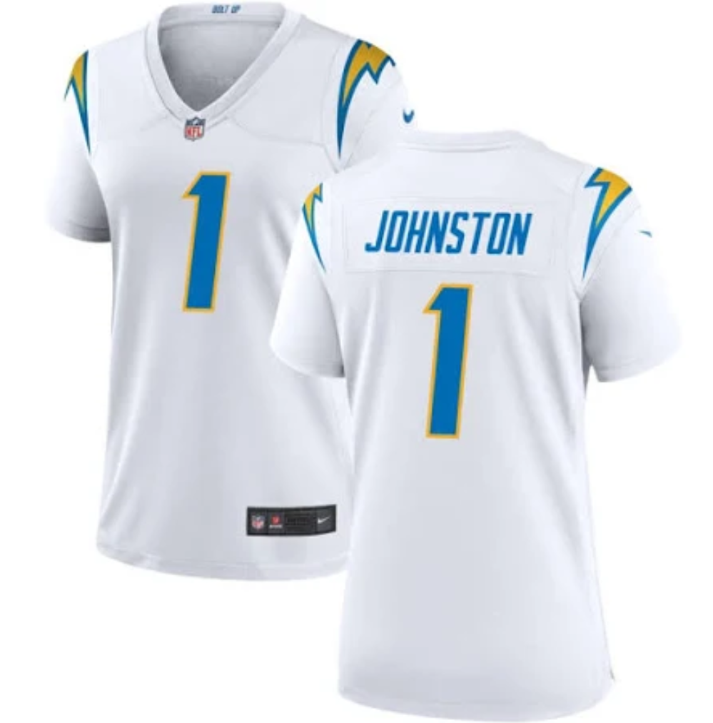 Quentin Johnston Los Angeles Chargers white Game jersey