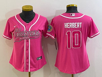 Justin Herbert Los Angeles Chargers pink jersey