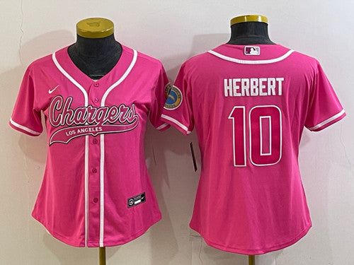 Justin Herbert Los Angeles Chargers pink jersey