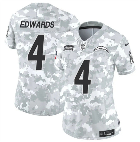 Gus Edwards Arctic Los Angeles Chargers camo Salute To Service jersey