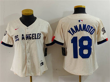 Yoshinobu Yamamoto Los Angeles Dodgers cream jersey