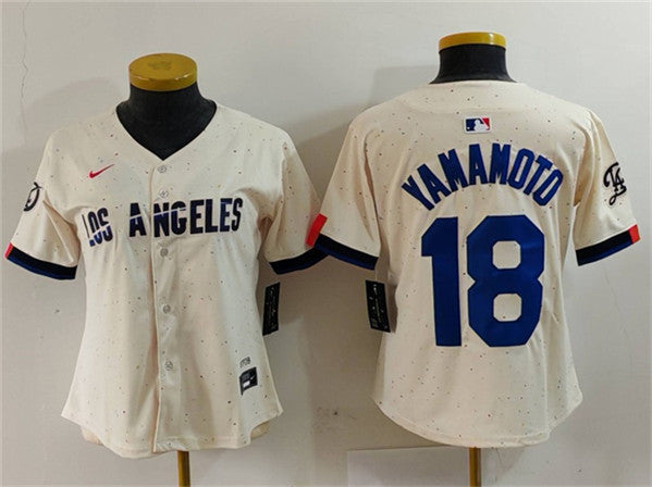 Yoshinobu Yamamoto Los Angeles Dodgers cream jersey