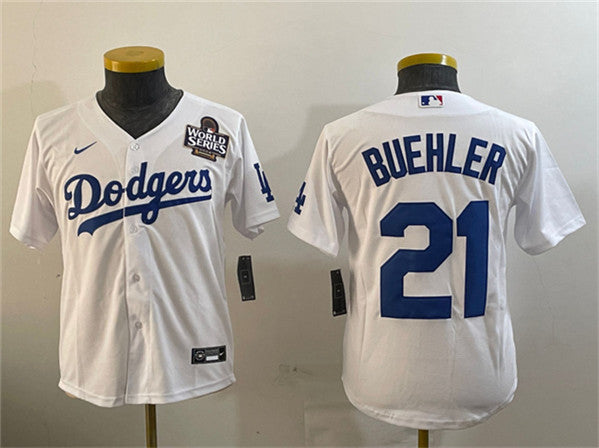 Walker Buehler Los Angeles Dodgers white jersey