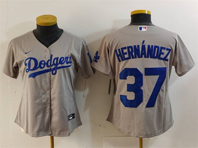 Teoscar Hernandez Los Angeles Dodgers gray jersey