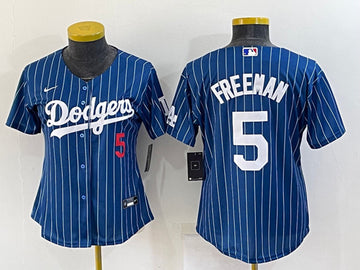Freddie Freeman Los Angeles Dodgers navy-gold jersey