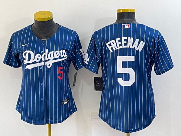 Freddie Freeman Los Angeles Dodgers navy-gold jersey