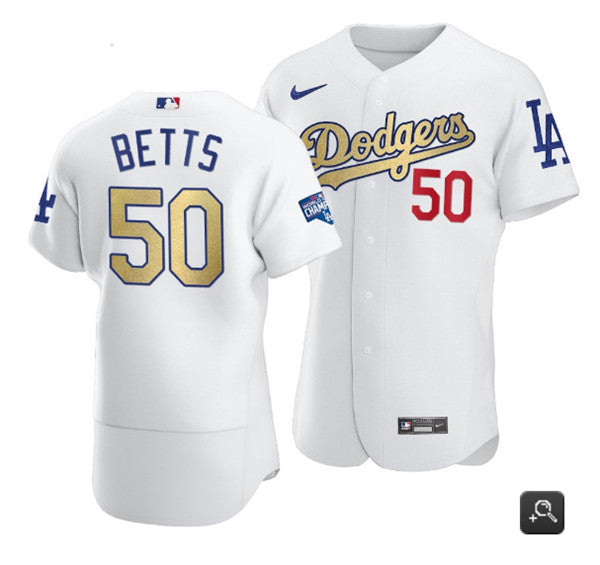 Mookie Betts Los Angeles Dodgers white jersey