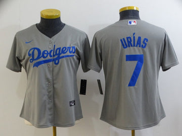 Julio Urias Los Angeles Dodgers grey jersey