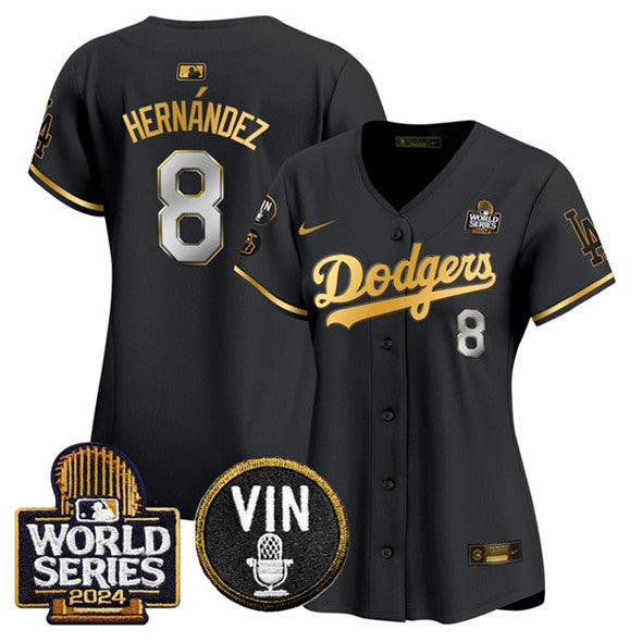 Enrique Hernandez Los Angeles Dodgers black-gold jersey