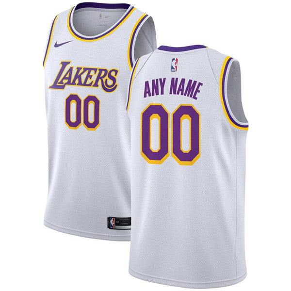Custom Los Angeles Lakers white jersey