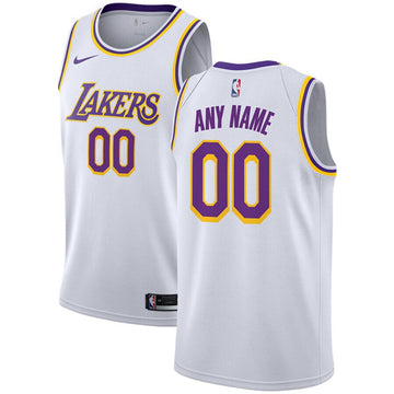 Custom Los Angeles Lakers white jersey