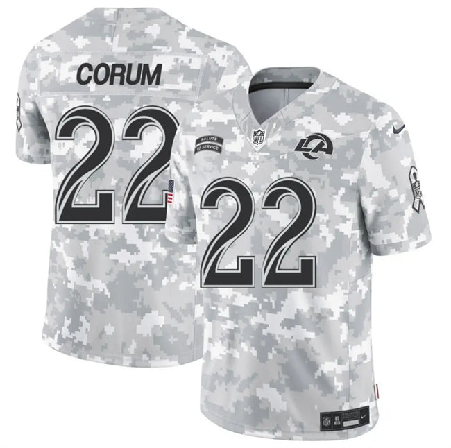 Blake Corum Los Angeles Rams camo Salute To Service jersey