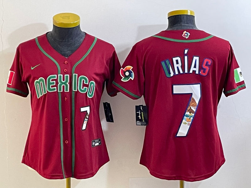 Julio Urias Mexico Baseball red Classic jersey