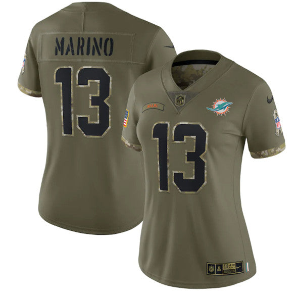 Dan Marino Miami Dolphins olive Salute To Service jersey