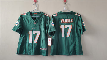 Jaylen Waddle Miami Dolphins aqua FUSE jersey
