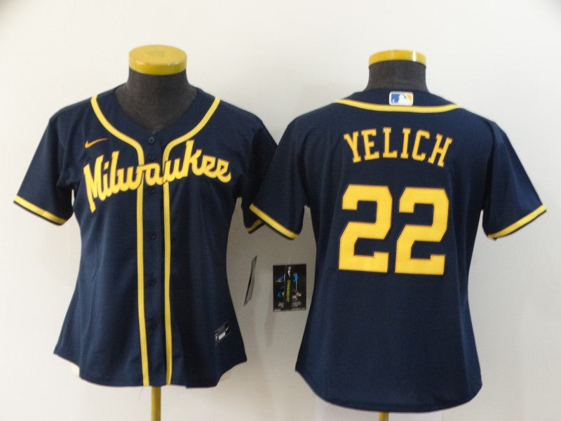 Christian Yelich Milwaukee Brewers black jersey