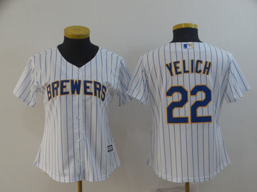Christian Yelich Yeli Milwaukee Brewers white jersey