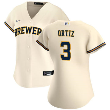 Joey Ortiz Milwaukee Brewers cream jersey
