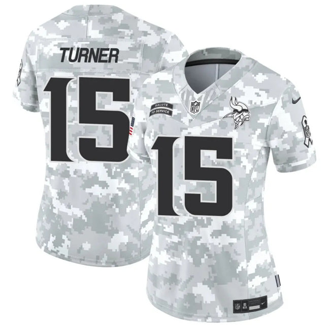 Dallas Turner Minnesota Vikings camo Salute To Service jersey