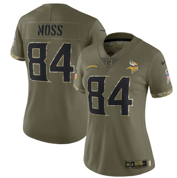 Randy Moss Minnesota Vikings olive Salute To Service jersey