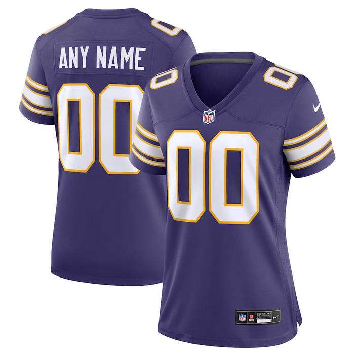 Custom Minnesota Vikings purple Game jersey