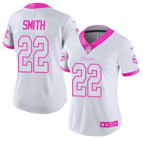Custom Minnesota Vikings white-pink Fashion jersey