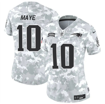 Drake Maye New England Patriots camo Salute To Service jersey
