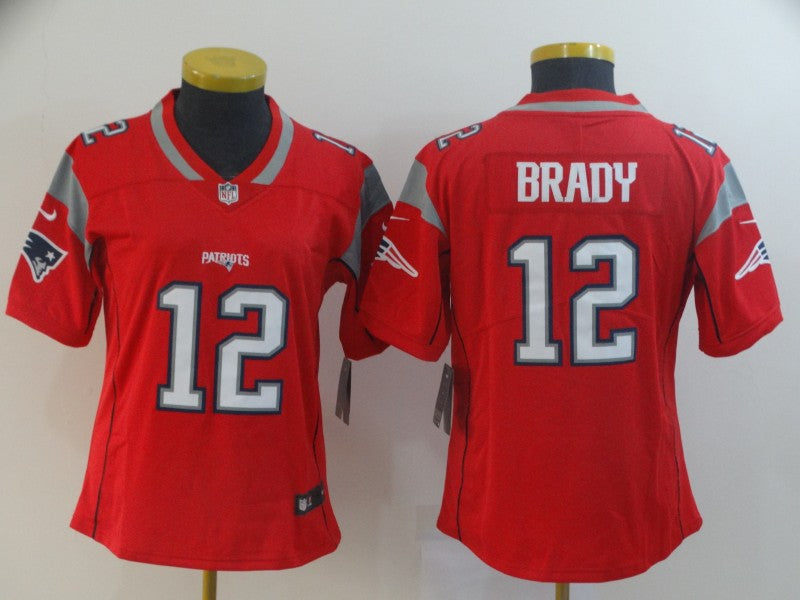 Tom Brady New England Patriots red Inverted Legend jersey