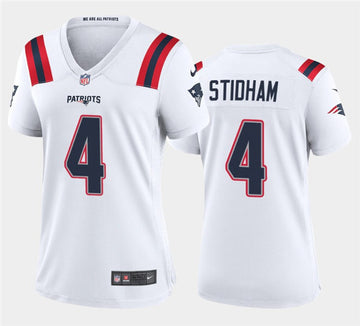 Jarrett Stidham New England Patriots white jersey