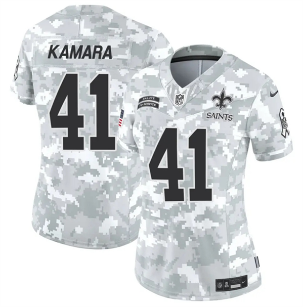 Alvin Kamara Arctic New Orleans Saints camo Salute To Service jersey