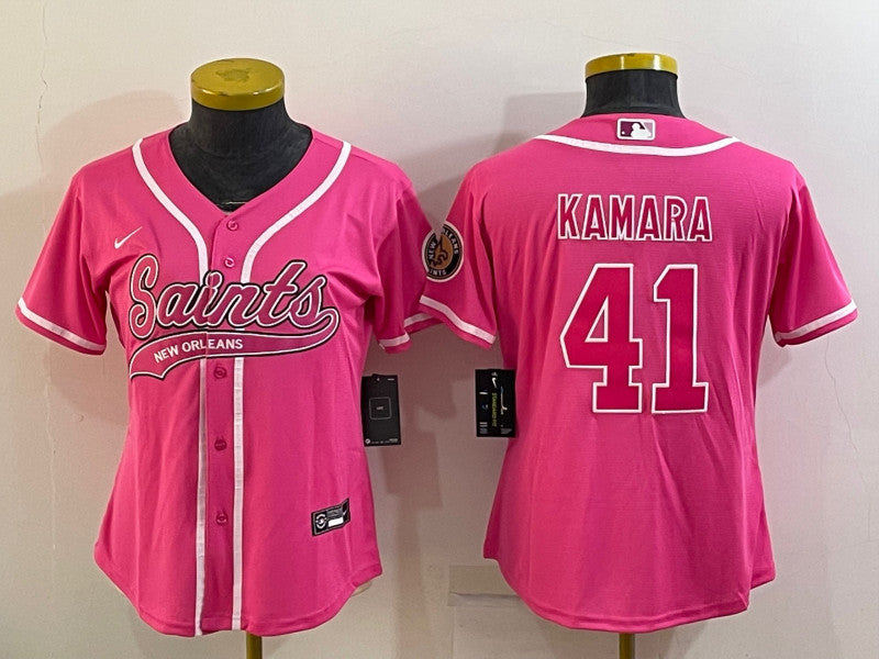 Alvin Kamara New Orleans Saints pink jersey