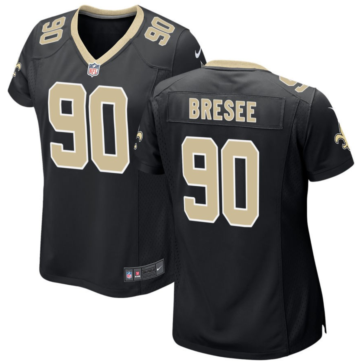 Bryan Bresee New Orleans Saints black Game jersey
