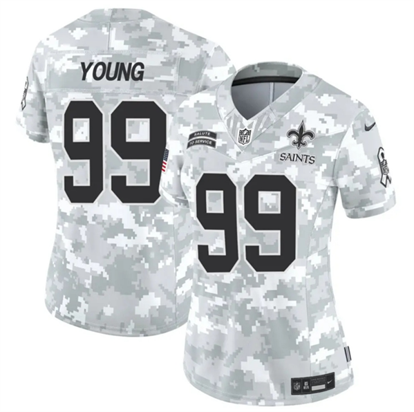 Chase Young Arctic New Orleans Saints camo Salute To Service jersey