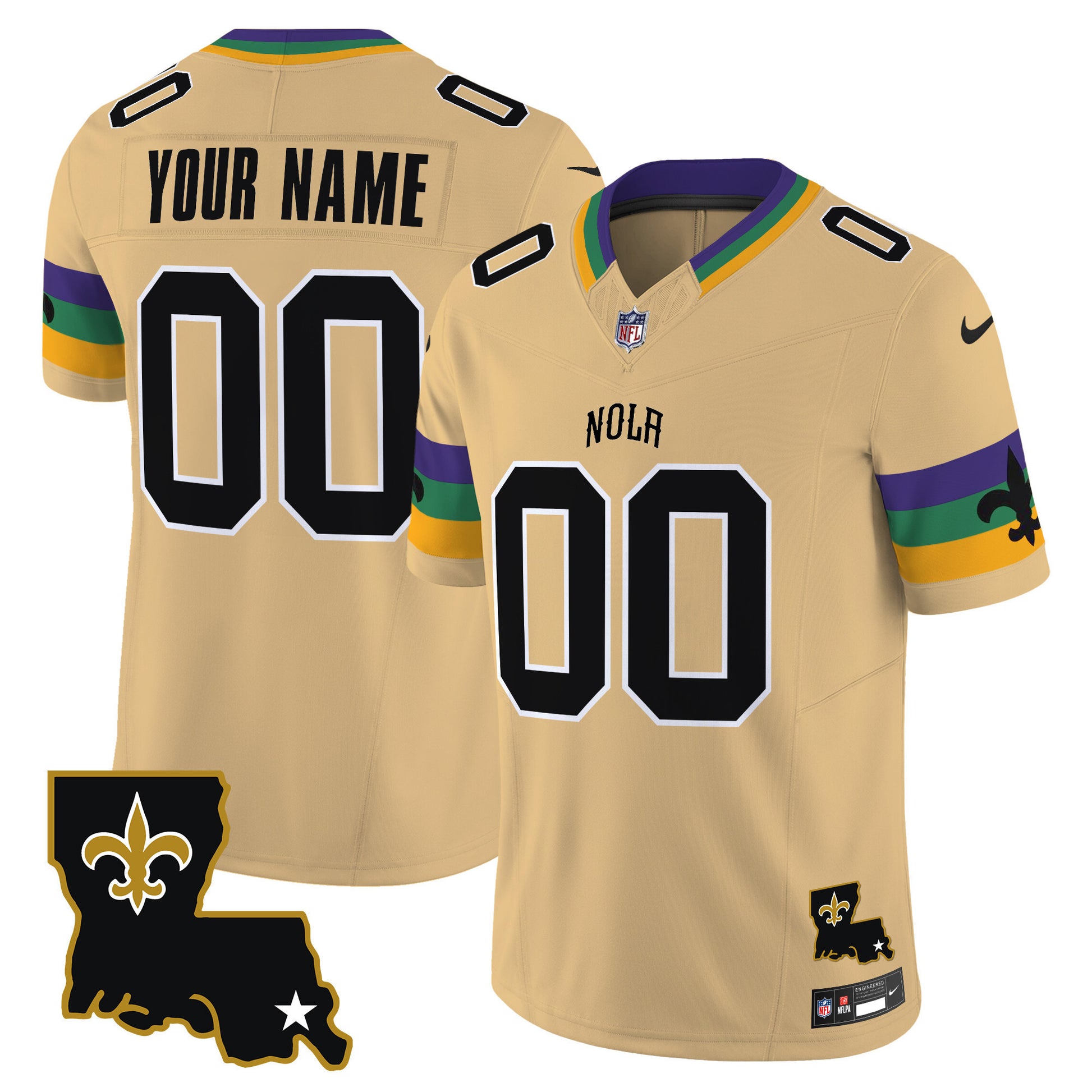 Custom New Orleans Saints gold FUSE jersey