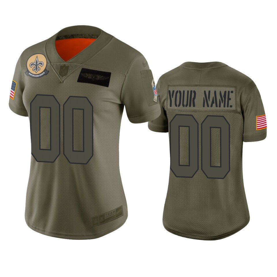 Custom New Orleans Saints camo Salute To Service jersey