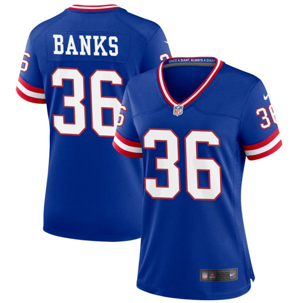 Deonte Banks New York Giants royal Game jersey