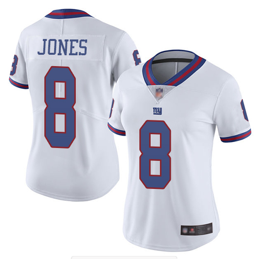 Daniel Jones New York Giants white Color Rush jersey