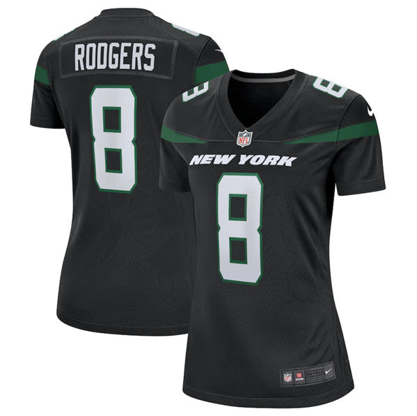 Aaron Rodgers New York Jets black Game jersey
