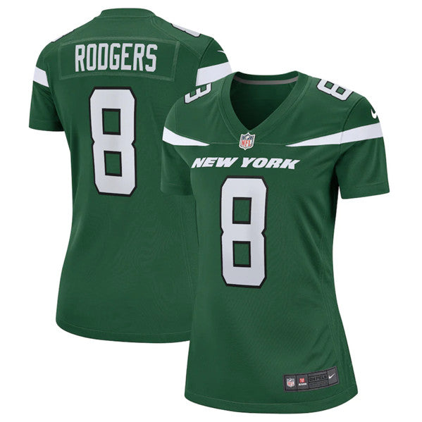 Aaron Rodgers New York Jets green Game jersey